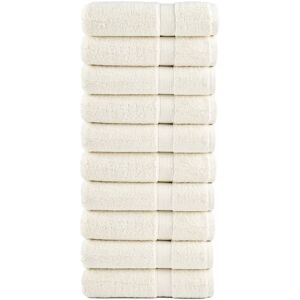 Ebern Designs Nerte 100% Cotton Bath Towels - Set of 10 Cream White 140cm L x 70cm W Image