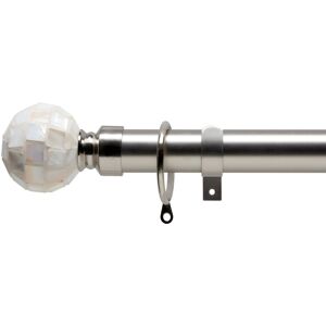 Ebern Designs Mélanie Curtain Pole Set Pearl Mosaic Tiles 6cm H x 210cm W x 6cm D Image