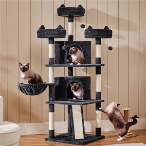 Yaheetech 175cm Cat Tree Black 444.5cm H X 140.97cm W X 140.97cm D Image