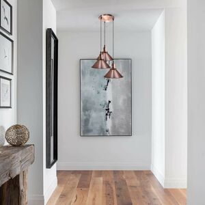 Borough Wharf Collinsville 3 - Light Cluster Cone Pendant Copper 114.5cm H X 22cm W X 42cm D Image