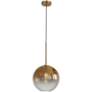 Fairmont Park Modern Spherical Gradient Colour Glass Pendant Light – Gold Globe Hanging Chandelier Lamp Gold Image