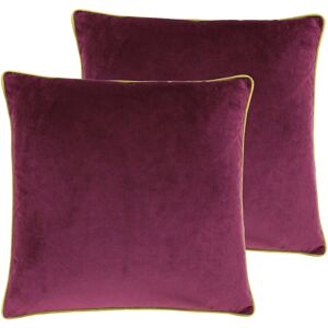 Paoletti Square Cushion with Filling Maroon/Moss/Feather 55cm H X 55cm W X 10cm D Image