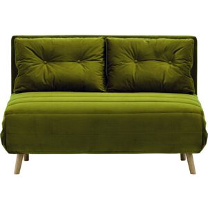 Hashtag Home Kian 2 Seater Fold Out Sofa Bed Olive Green/Black 78cm H X 120cm W X 90cm D Image