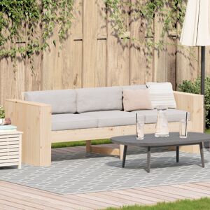 vidaXL 185.5cm Wide Outdoor Patio Sofa Beige 62cm H X 185.5cm W X 60cm D Image