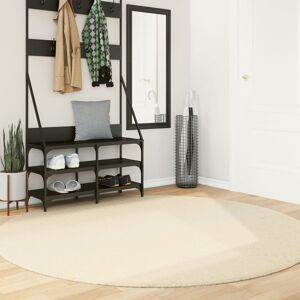17 Stories Rug "HUARTE" Short Pile Soft and Washable Cream Cream Round 200cm Image