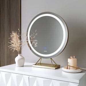 Ivy Bronx Lillia Frameless Touch Sensor LED Light Mirror Black 58.5 cm x 50 cm Image