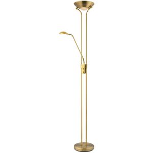 Latitude Run 180cm Torchiere Floor Lamp Gold 180cm H X 25cm W X 25cm D Image