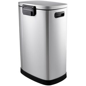 Living and Home Stainless Steel 50 Litre Step-On/Hand Press Tresh Can Chrome 50L Image