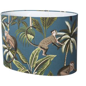 17 Stories 40cm Cotton Oval Lamp Shade Teal 28cm H X 40cm W X 29.5cm D Image