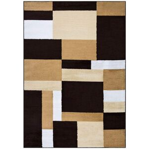 Ebern Designs KILAS Brown Beige Area Rug & Runner – Non-Slip Polypropylene Carpet for Hallway, Bedroom & Kitchen Brown Rectangle 160 x 230cm Image