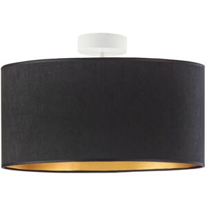Canora Grey Alyssha 2-Light 40cm Semi Flush Mount Black/Gold/White 30cm H X 40cm W X 40cm D Image