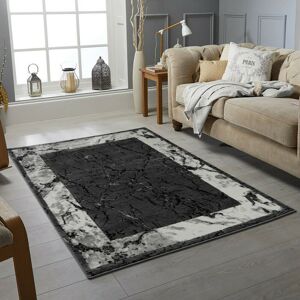 Metro Birkbeck Dhurrie Grey/White Rug Grey/White Rectangle 120 x 170cm Image