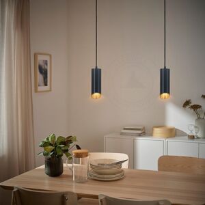 17 Stories Mirsha 1 - Light Black LED Tube Pendant Black 135cm H X 6cm W Image
