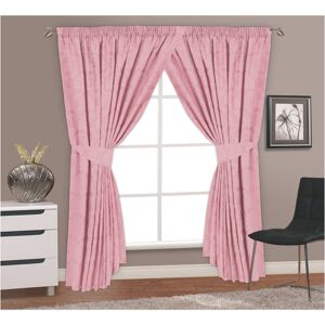 Brambly Cottage REGENCY JACQUARD Dichiera Pencil Pleat Semi Sheer Curtain Pink 168 W x 228 D cm Image