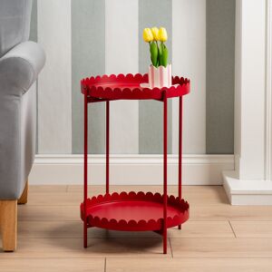 17 Stories 50cm Round Scallop Table Red 51cm H X 37.5cm W X 37.5cm D Image