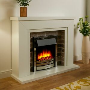 Castleton Fires & Fireplaces Flamborough Electric Fire White/Chrome 99.2cm H X 120cm W X 26cm D Image