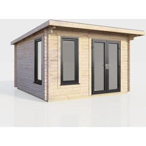 Powersheds 12 x 10ft Pent Log Cabin, Doors to the Right - 44mm Image