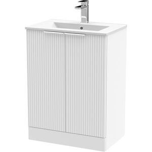 Hudson Reed Fluted 605mm Single Vanity White 828mm H X 600mm W X 390mm D Image