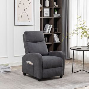 Ophelia & Co. Pushback Velvet Massage Reclining Grey Velvet 98cm H X 68cm W X 91cm D Image
