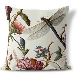 AmritaSen Fluttering Flora Indoor/Outdoor Floral Square Cushion With Filling Green 41cm H x 41cm W Image