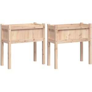 Dakota Fields Brigita Wood Outdoor Planter Box Natural 70cm H X 70cm W X 31cm D Image