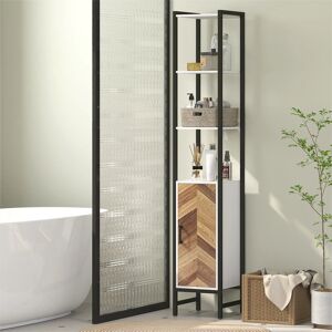 Latitude Run Biagia Freestanding Bathroom Cabinet Matte Black 170cm H X 30cm W X 30cm D Image