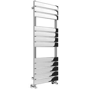Belfry Bathroom Burruss Flat Panel Heated Towel Rail Ladder Warmer Heater Chrome 120cm H x 45cm W x 6.2cm D Image