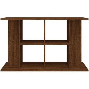 Vidaxl Aquarium Stand High Gloss White 100X40x60 Cm Engineered Wood Brown Oak Image