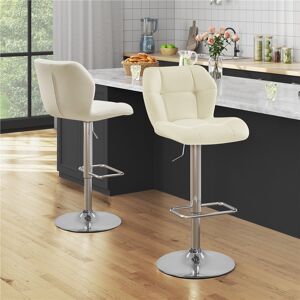 Yaheetech color Swivel Adjustable Height Stool Beige 44cm W X 50.5cm D Image