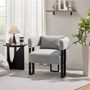 Yaheetech 70.5cm Wide Upholstered Barrel Chair Grey 69.5cm H X 70.5cm W X 61cm D Image