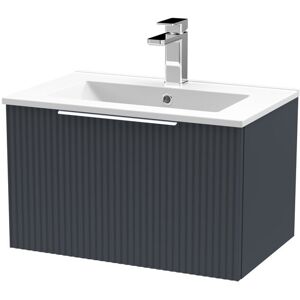 Hudson Reed Fluted 605mm Wall Hung Single Vanity Anthracite 377mm H X 605mm W X 395mm D Image