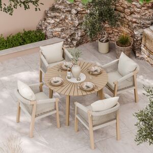 Craft Roma 4 Seater Rope Dining Set Beige 4 Image