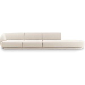 Ebern Designs Menko 302Cm Recessed Arm Sofa Light Beige /Polyester 177.8cm H X 820.42cm W X 228.6cm D Image