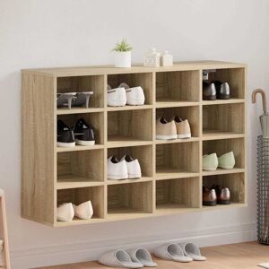Metro Shoe Cabinet Concrete 103 X 30 X 67 Cm Engineered Wood Sonoma Oak 12 Image