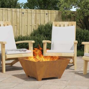 Borough Wharf Fire Pit Cold-Rolled Steel Brown 30cm H x 60cm W x 60cm D Image