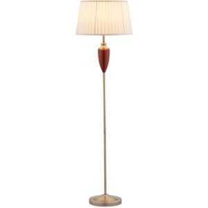 Rosdorf Park Falkland 154Cm Classic Antique Traditional Floor Lamp Faux Silk Pleated Shade Red 154cm H X 45cm W X 45cm D Image
