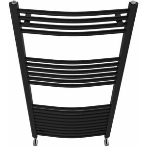 Belfry Heating Cano Curved Heated Towel Rail Radiator Bathroom Ladder Warmer Black 120cm H x 60cm W x 5.6cm D Image