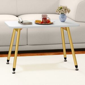 17 Stories Folding Coffee Table No Installation Required Side Table, 80 X 40 X 45 Cm Walnut White/Gold 45cm H X 80cm W X 40cm D Image