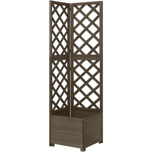 Alpen Home Crimmins Corner Trellis with Planter Box Made of Solid Fir Wood, 40 x 40 x 150cm Grey 150cm H X 40cm W X 40cm D Image