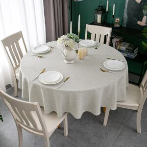 Ebern Designs 180cm Round Faux Linen Tablecloth, Water-Resistant, Spill-Proof, Wipeable Polyester for Dining & Buffet Silver Grey 70.9cm D X 180cm L Image