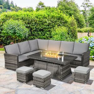 Ebern Designs Kuelper 8 - Person Seating Group with Cushions Grey 8 Image