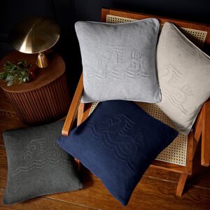 Bedeck of Belfast Signature Knit Feather Filled Cushion Charcoal 45cm H X 45cm W X 15cm D Image