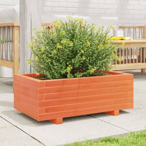 Vidaxl Garden Planter Wax Brown 60X60x49.5 Cm Solid Wood Pine Wax Brown 26.5cm H x 70cm W x 40cm D Image