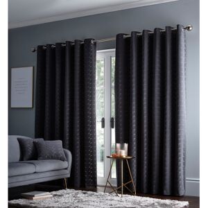 17 Stories Kajo Lucca Eyelet Room Darkening Curtains Charcoal 229 W x 229 D cm Image
