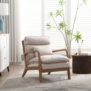 Blue Elephant Lechia 65.5Cm Wide Armchair Beige 81.5cm H X 65.5cm W X 79cm D Image