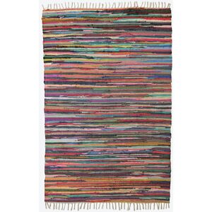 Latitude Vive Dillow Handmade Flatweave Cotton Brown/Pink/Green Rug Brown/Pink/Green Rectangle 120cm W x 180cm L Image