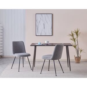 George Oliver Langione Fabric Dining Chairs with Steel Legs Grey 83cm H X 52.8cm D Image