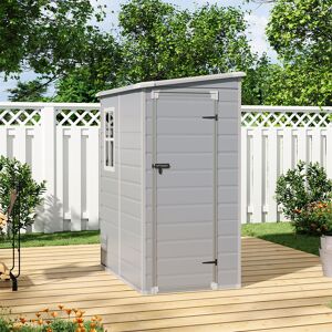 Dakota Fields Outdoor 5 ft. W x 4 ft. D Plastic Garden Shed Grey 140cm W X 111cm D X 192cm H Image