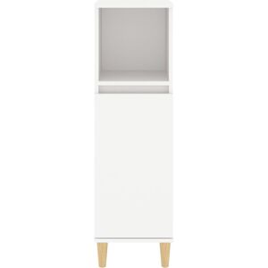 17 Stories Kryslynn 30Cm W x 100Cm H x 30Cm D Tall Bathroom Cabinet White/Natural 100cm H X 30cm W X 30cm D Image