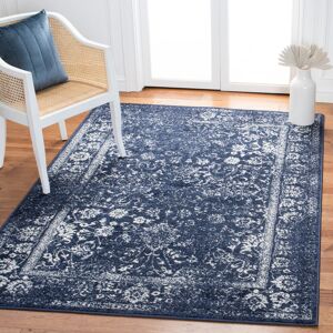 Ophelia & Co. Pennrock Adirondack Blossom Vine Area Rug In Navy & Ivory Blue;White Rectangle 122 x 183 cm Image